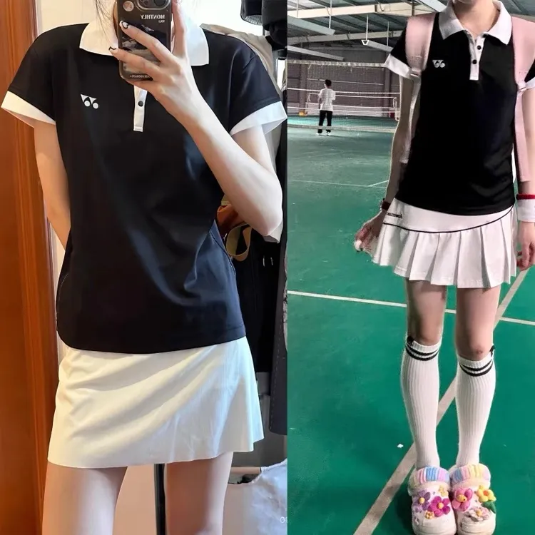 2025新款yy春季羽毛球服POLO衫大赛服女款速干透气运动比赛训练服
