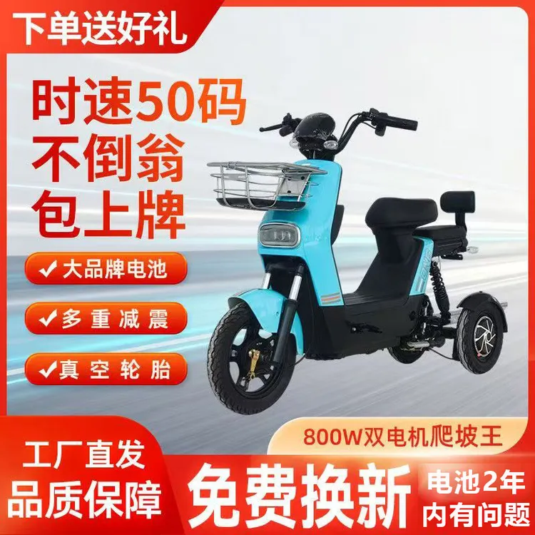 2025新款电动三轮车不倒翁电瓶车休闲家用爬坡王三轮电动车