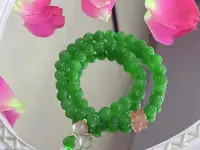 纯天然乌兰乌德苹果绿莲花手持 尺寸：7.3mm