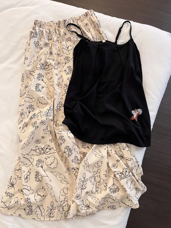 【DMXJ大梦想家】甜美学生可爱简约睡衣女款夏季新款阔腿长裤家居服