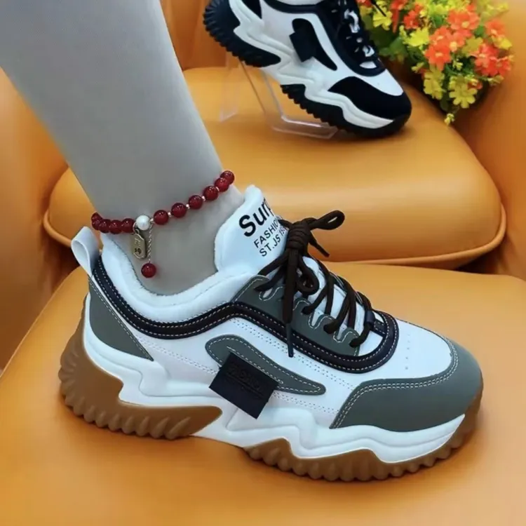 2025秋冬爆款女鞋厚底老爹鞋学生女鞋休闲百搭舒适运动女鞋