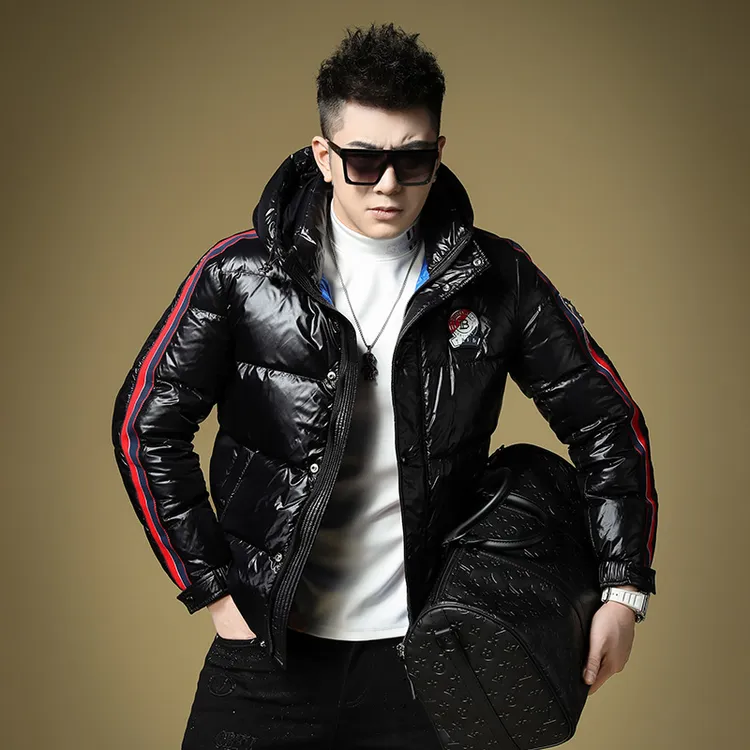 姆尔丘顿MERCUTON欧货男装冬季新款加厚外套潮牌连帽白鸭绒羽绒服