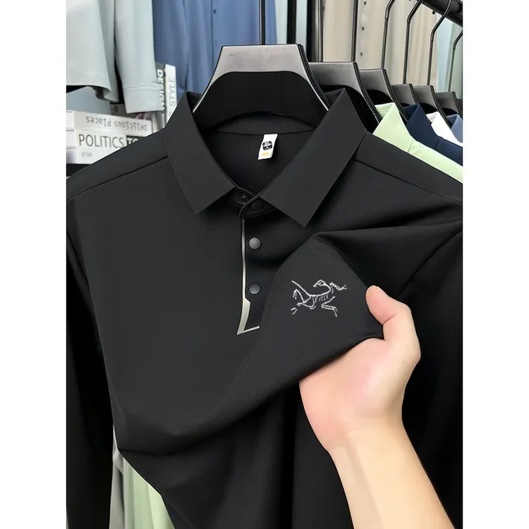 【奥莱专柜】刺绣男士翻领秋季POLO衫速干长袖运动户外T恤