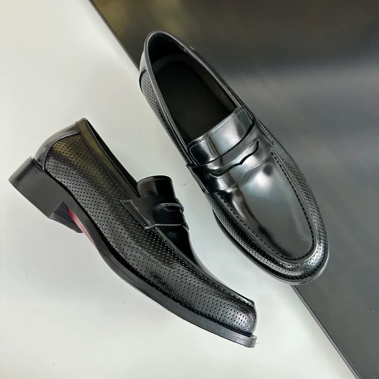 工厂直销琴底真皮乐福鞋男夏季黑色透气舒适男士百搭时尚休闲潮搭