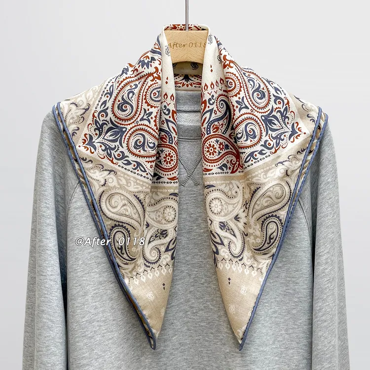After 真丝羊毛!【北美古典】双面异色桑蚕丝围巾丝巾中方巾披肩女