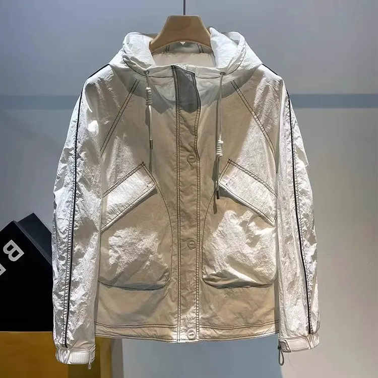 休闲防晒服男士潮牌潮流宽松连帽防晒衣服高级感炸街薄款夹克外套