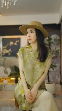 （碧罗裳）国风连衣裙短袖老钱风复古提花上衣