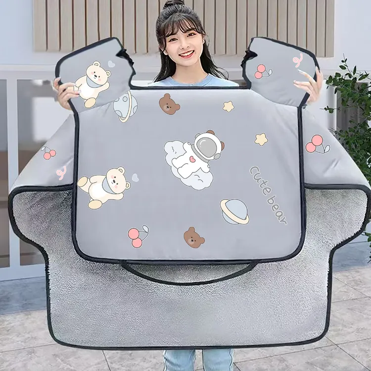 电动车挡风被冬季防水防风骑行防寒电瓶摩托车厚款加绒加厚防风罩