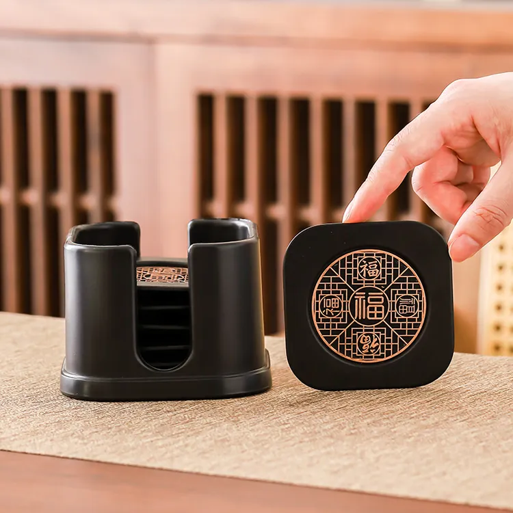 茶杯垫底座茶桌隔热防烫功夫茶具福字杯垫杯托中式家用茶道配件