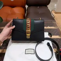 99新 GUCCI/古驰 古驰/Gucci 古驰 塞尔维亚 黑色中号单肩斜挎包