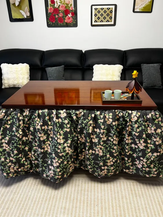 烤火桌子家用长方形简易多功能实木1.2米冬季取暖桌折叠烤火架