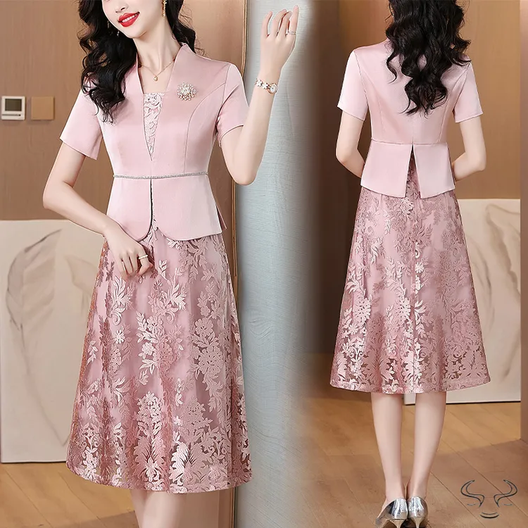 2025喜婆婆礼服平时可穿中式旗袍新款假两件妈妈婚宴装喜服