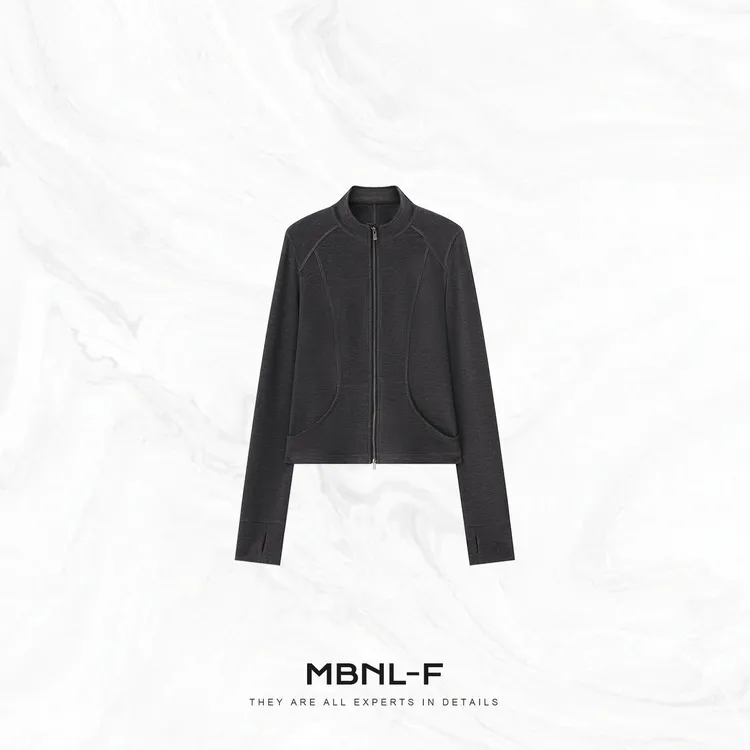 MBNL-F“lu系羊毛” 天丝羊毛混纺修身拉链外套 秦磊XM-XSY5968