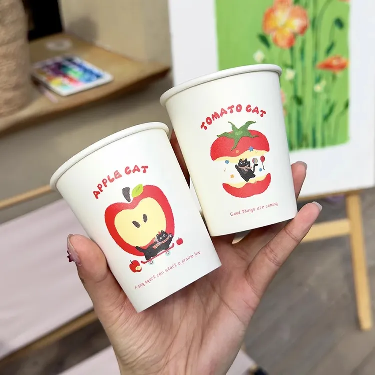 超厚~一次性纸杯婚庆商用加厚家用泡茶招待客人喝水杯子门店适用