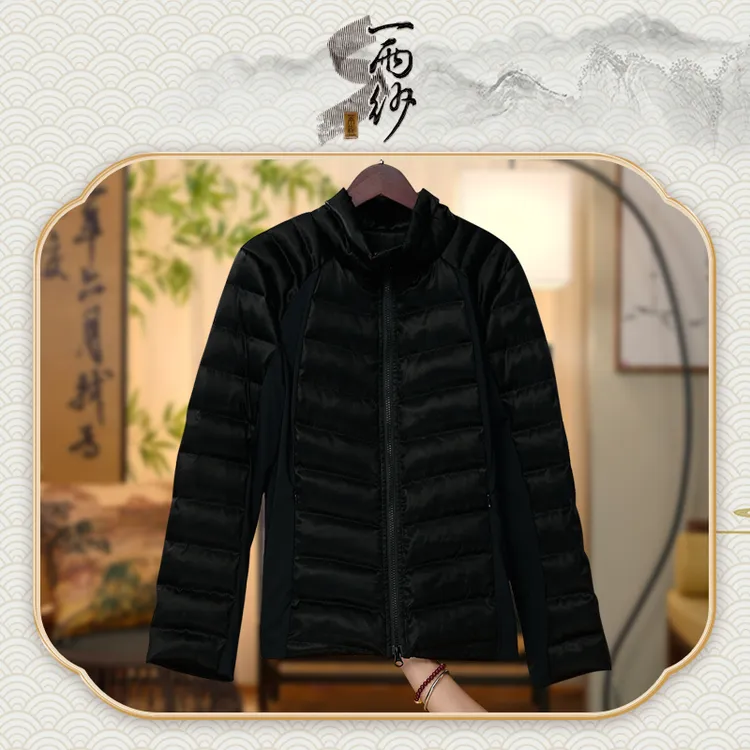 【鹅绒打底】258165桑蚕丝素绉缎香云纱上衣外套新中式45