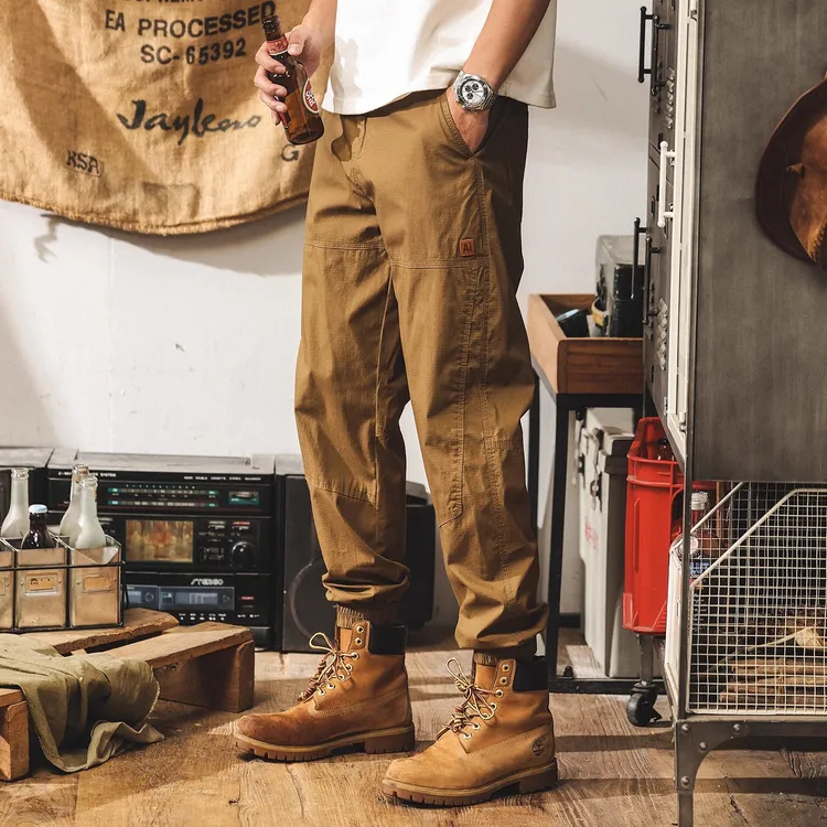 美式复古卡其色工装裤子男士2025新款宽松直筒休闲裤男秋季长裤潮