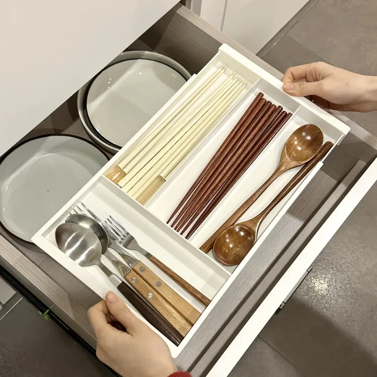 拾物造家厨房抽屉内分格伸缩盒可伸缩悬挂分隔整理盒筷勺日式分格