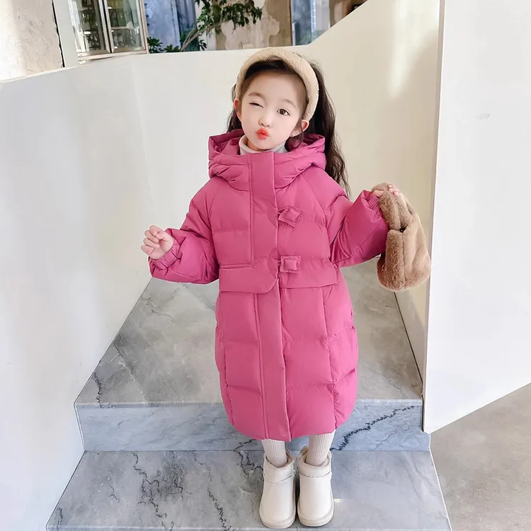 儿童轻薄羽绒服女童百搭男童中大童小童白鸭绒轻便过膝连帽外套