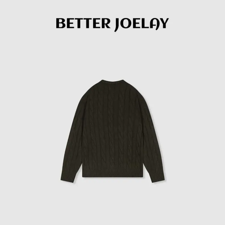 BETTER JOELAY-【绞趣棕调】套头毛衣气质百搭洋气韩版WS92285