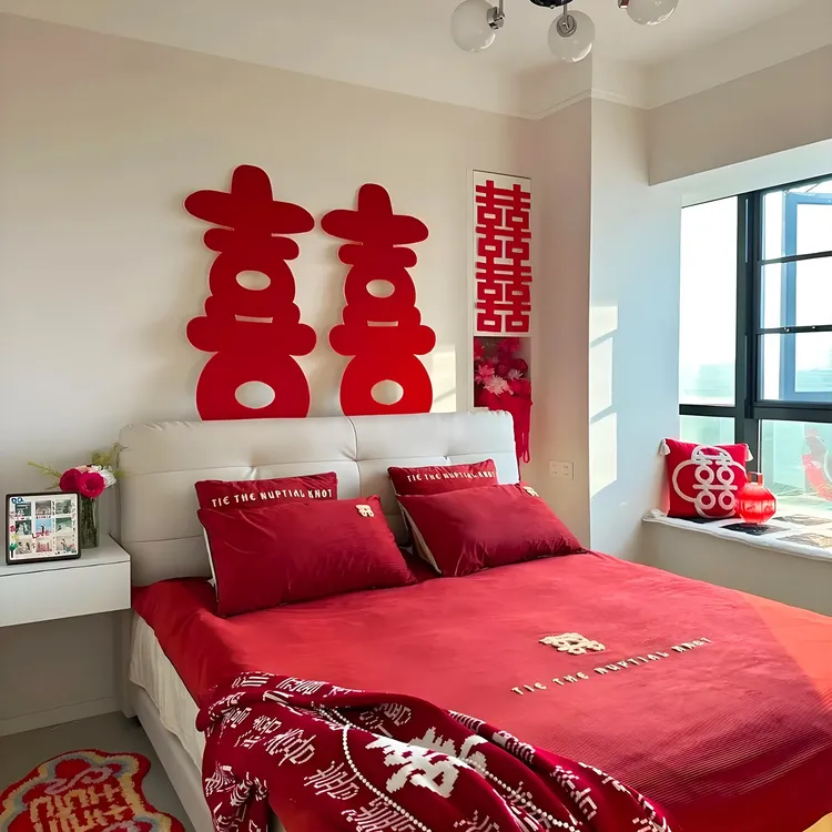 菲寻结婚专用立体喜字kt板婚房布置装饰婚礼卧室床头背景墙大摆件