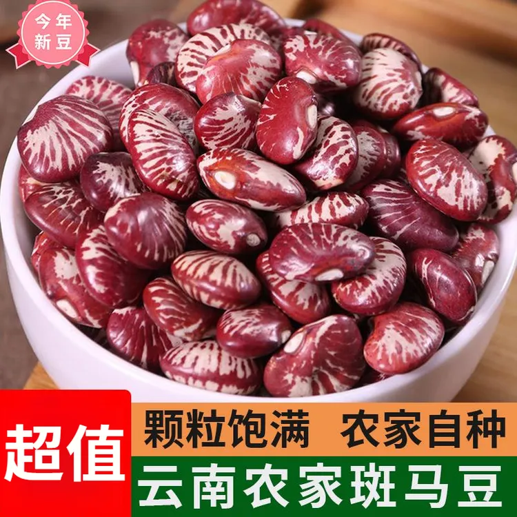 云南斑马豆今年新货新鲜肾豆花豆豆云南农家班马豆饭豆可煲汤煮粥