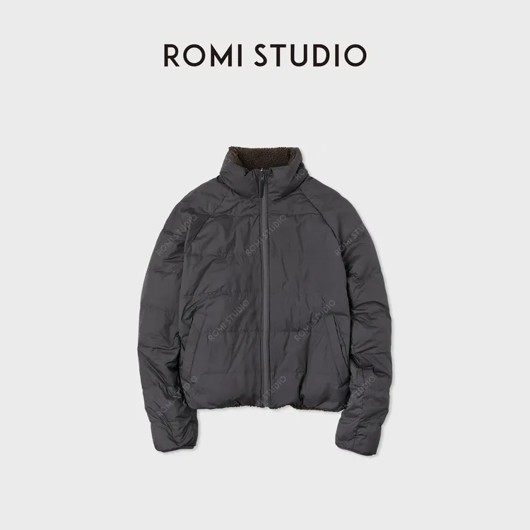 ROMI STUDIO“冬日控温”白鹅绒双面穿羊羔毛羽绒外套 RWCAWD5398