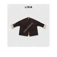 LIXIA【棕调暖奢】巴黎新款胎牛皮桑蚕丝内里皮毛一体外套-D9888