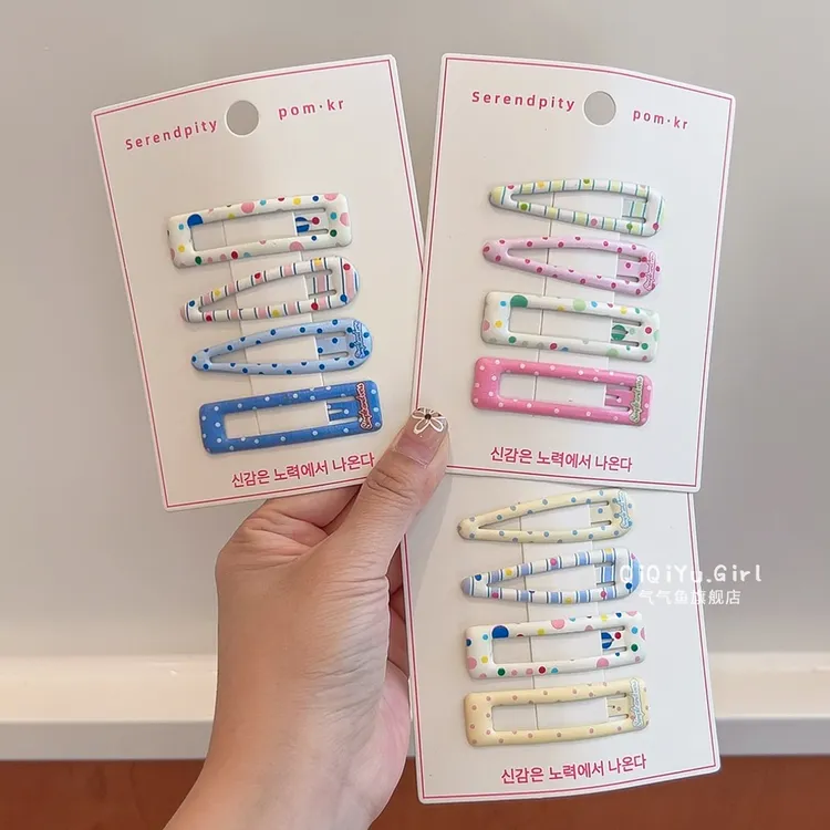 儿童韩版波点发夹女宝宝甜美碎发夹女童2025新款前额侧边刘海夹子