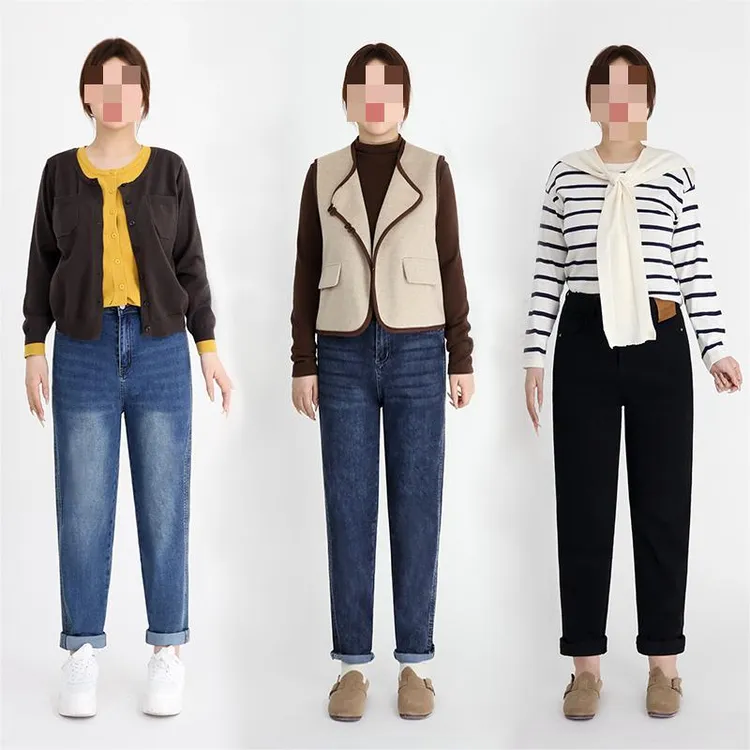 秋冬新款大码胖妹妹mm牛仔裤女梨形苹果形身材显瘦百搭老爹裤子潮