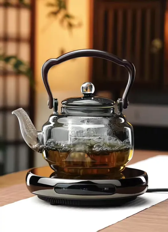 茗凤祥电陶炉超薄款加热器大功率1300瓦高硼硅玻璃煮茶壶