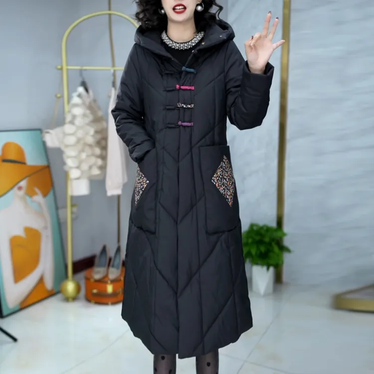 新中式妈妈棉服外套女冬季2025年新款巨好看贵夫人中长款棉衣棉袄