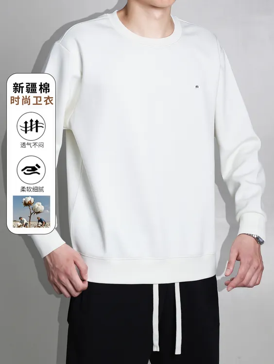 卫衣直筒型常规袖秋冬长袖套头衫运动刺绣印花宽松