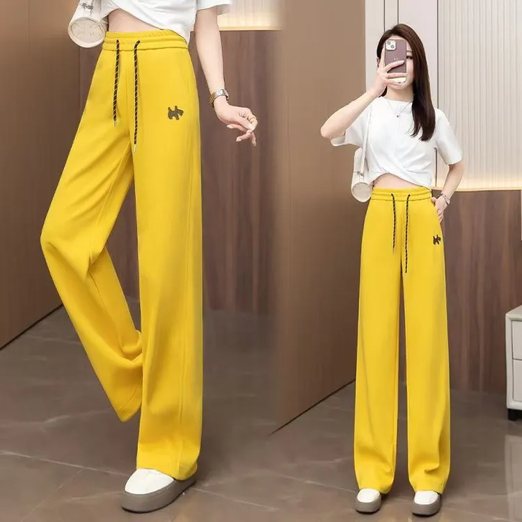 加绒加厚冬季新女窄版直筒休闲裤洋气百搭高腰显瘦时尚保暖休闲裤