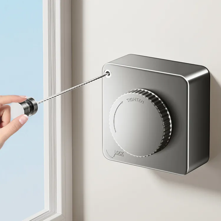 隐形晾衣服神器绳子室内免打孔卫生间隐形伸缩阳台钢丝绳架