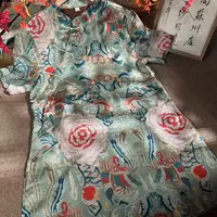夏季新款新中式国风立领斜襟凤凰牡丹提花奥黛二大衫短袖上衣