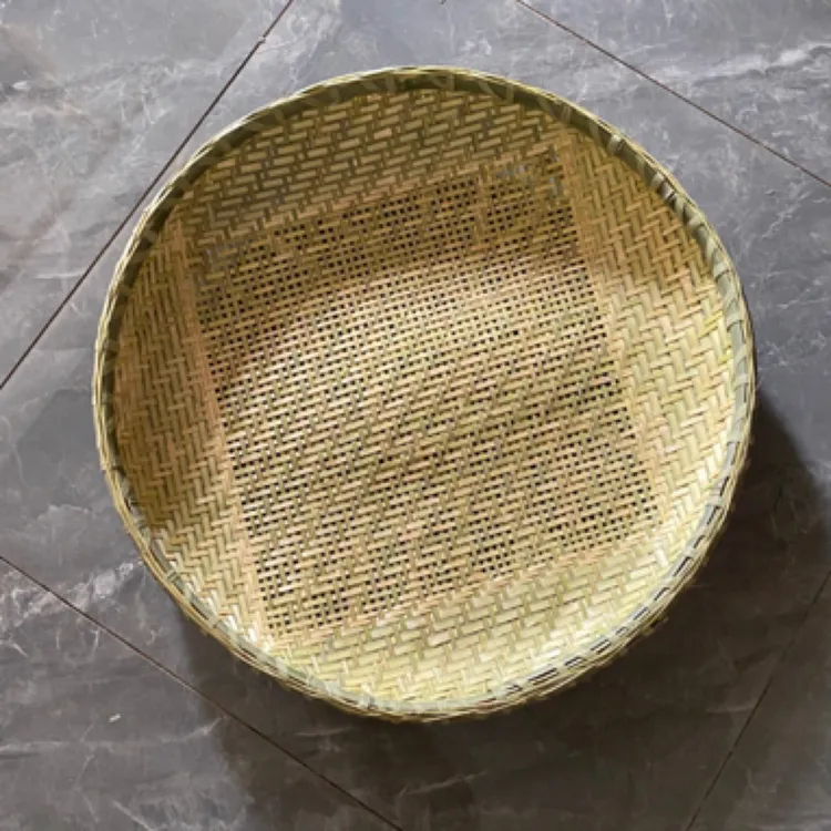 竹编筛子 60厘米有孔竹筛 孔径4毫米