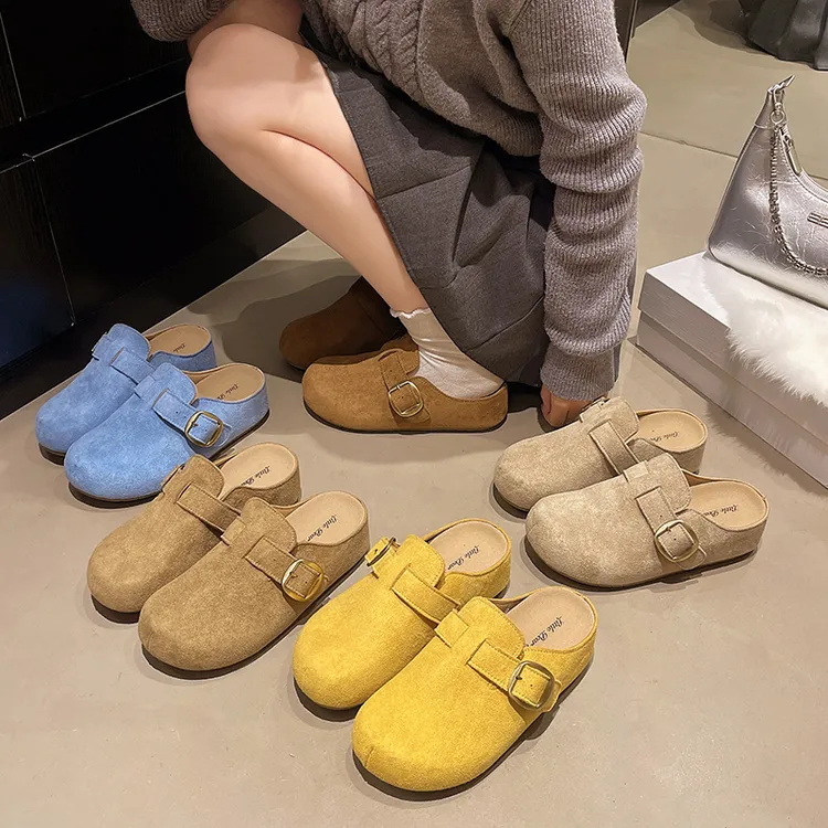 内增高5cm新款勃肯秋季爆款女外穿懒人脚蹬软底厚底包头女款拖鞋