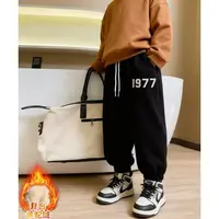 201084童装男童加绒卫裤2025冬宝宝韩版潮酷洋气休闲加绒男童卫裤