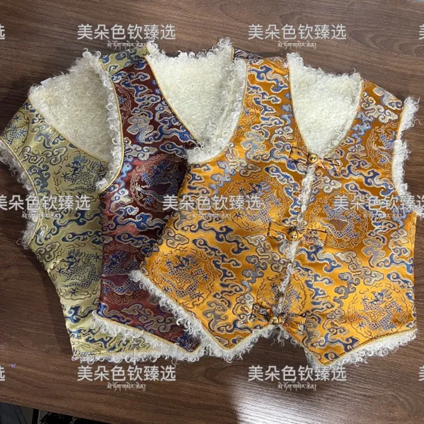 女孩马甲缎面贵气儿童加绒保暖坎肩背心
