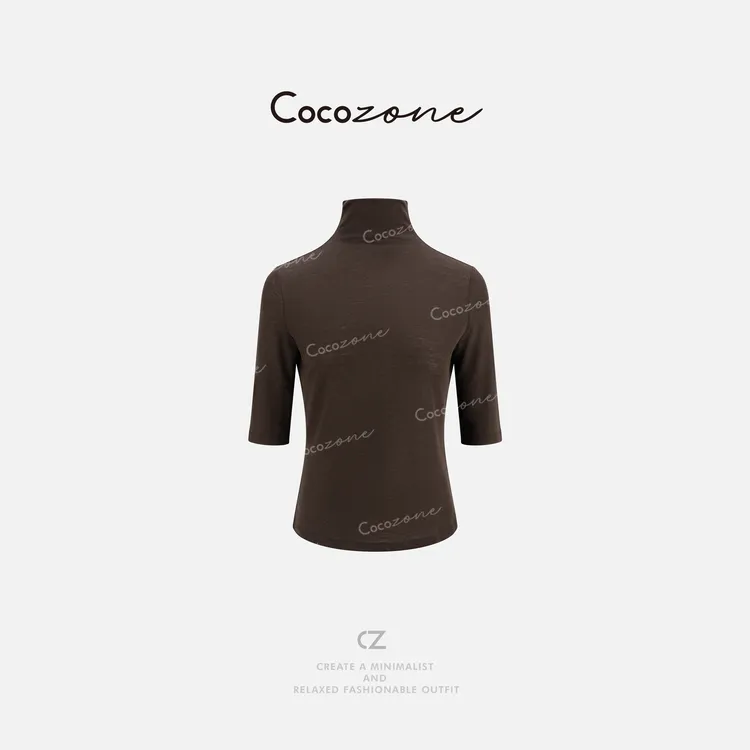 COCO ZONE 刘一一【100美丽诺羊毛】高领纯色长袖T恤 CD1A1343