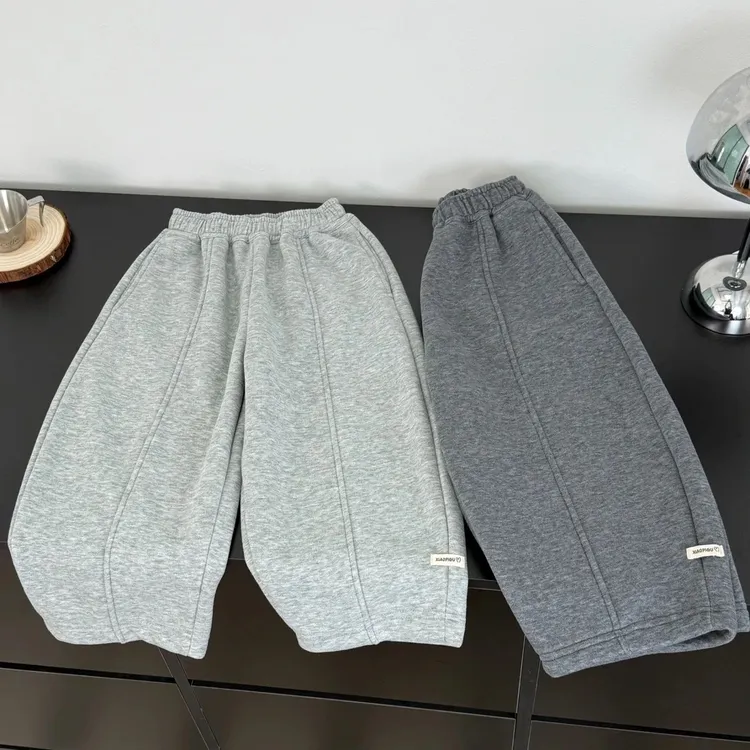 【版型好加绒卫裤】男童秋冬季加厚长裤2025新款童装儿童休闲弯刀裤