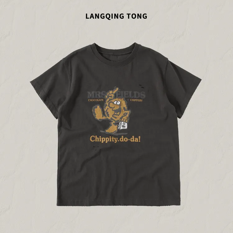 浪清/女装推荐 格汉娜卡通搞怪印花T恤45795#