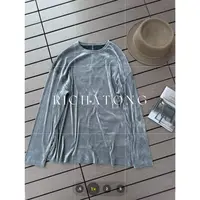 atong/阿彤-【丝绒打底】-2025韩代款银灰色丝绒极简长袖0917-23