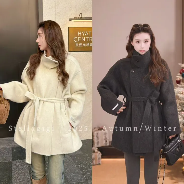 SG / 杨依姗 AW牦牛绒羊毛 立领双面呢绑带大衣WT-20252561