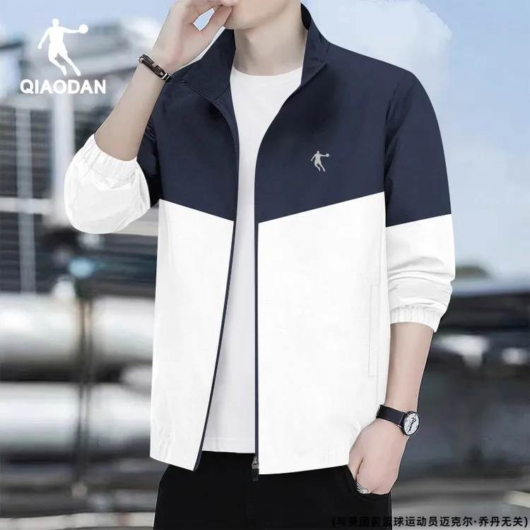 乔丹冲锋衣外套男立领运动风衣2025潮流冬季新款男装休闲户外男士