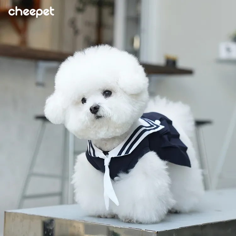 cheepet/趣派宠物春夏学院风水手服比熊马尔济斯翻领两腿狗狗衣服