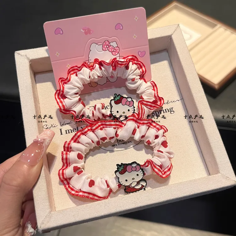 甜美可爱Kitty猫咪小肠发圈女扎头发绳马尾头绳多巴胺皮筋发绳