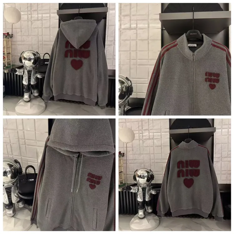 达人【雾屿女孩】女款秋冬季大牌字母设计感毛绒开衫外套CP581