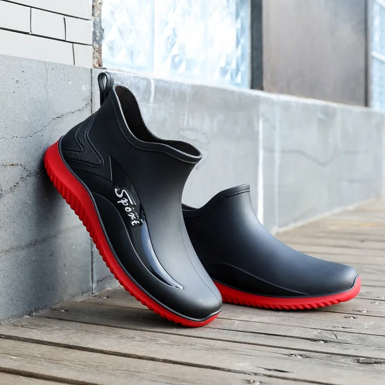 新款雨鞋男士短筒防水防滑男厨房保暖潮流工地胶鞋耐磨钓鱼雨靴鞋
