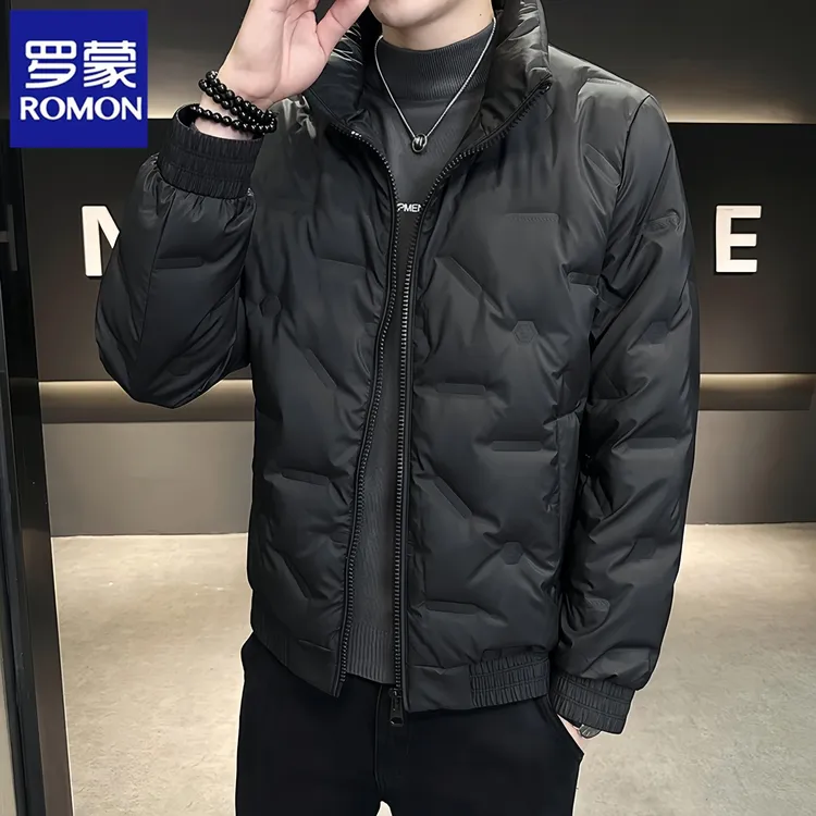 罗蒙新款冬季轻薄羽绒服男士潮流帅气韩版冬装加厚立领保暖外套潮